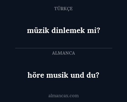 müzik dinlemek mi? - höre musik und du?
