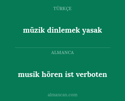 musik hören ist verboten - müzik dinlemek yasak