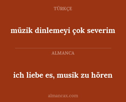 ich liebe es, musik zu hören - müzik dinlemeyi çok severim