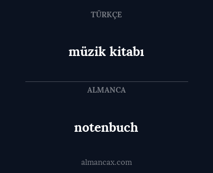 notenbuch - müzik kitabı