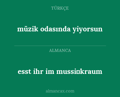 esst ihr im mussi̇kraum - müzik odasında yiyorsun