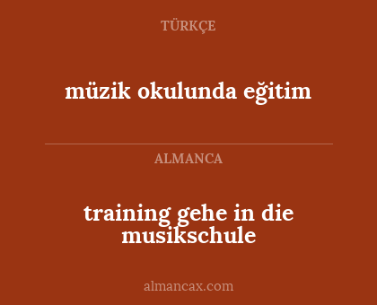 müzik okulunda eğitim - training gehe in die musikschule
