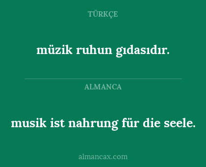 musik ist nahrung für die seele. - müzik ruhun gıdasıdır.