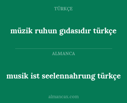 müzik ruhun gıdasıdır türkçe - musik ist seelennahrung türkçe