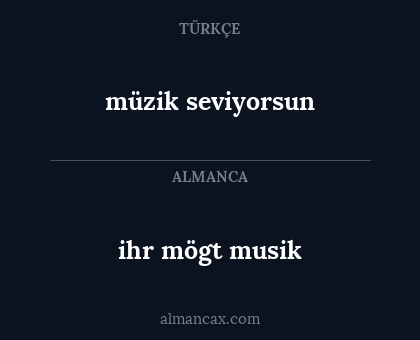 ihr mögt musik - müzik seviyorsun