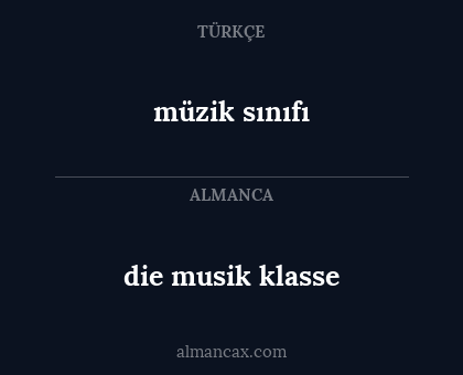 die musik klasse - müzik sınıfı
