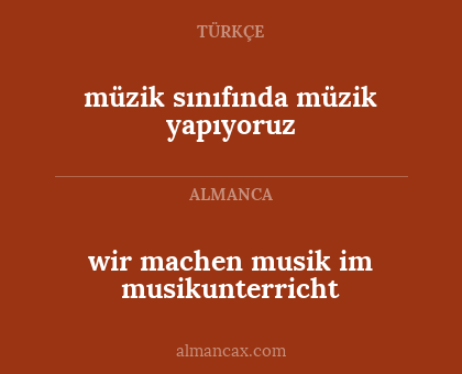 müzik sınıfında müzik yapıyoruz - wir machen musik im musikunterricht