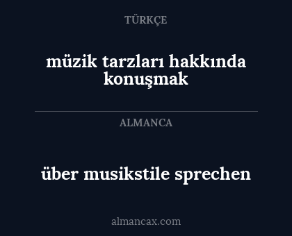 über musikstile sprechen - müzik tarzları hakkında konuşmak