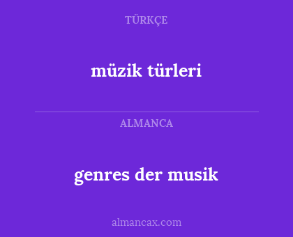 genres der musik - müzik türleri