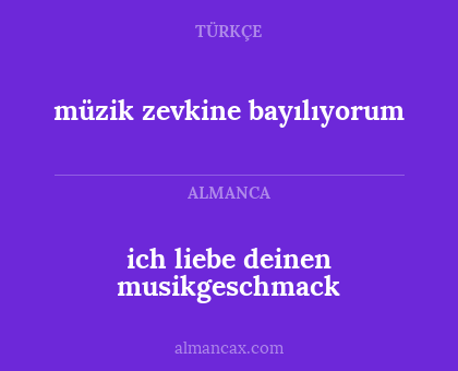 ich liebe deinen musikgeschmack - müzik zevkine bayılıyorum