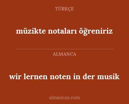 wir lernen noten in der musik - müzikte notaları öğreniriz