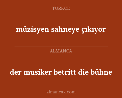 müzisyen sahneye çıkıyor - der musiker betritt die bühne