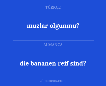 die bananen reif sind? - muzlar olgunmu?