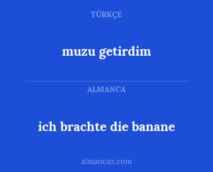 muzu getirdim - ich brachte die banane