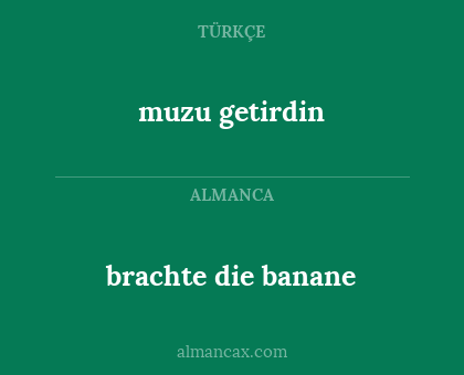 muzu getirdin - brachte die banane
