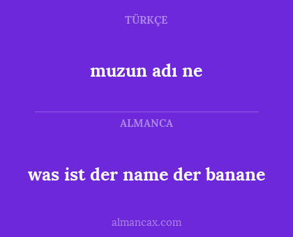 muzun adı ne - was ist der name der banane
