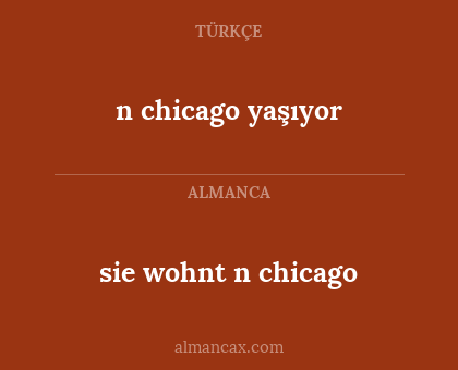 sie wohnt n chicago - n chicago yaşıyor