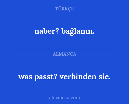 was passt? verbinden sie. - naber? bağlanın.