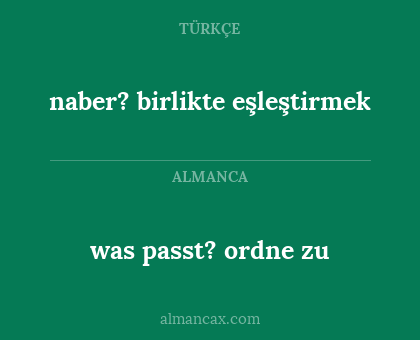 was passt? ordne zu - naber? birlikte eşleştirmek