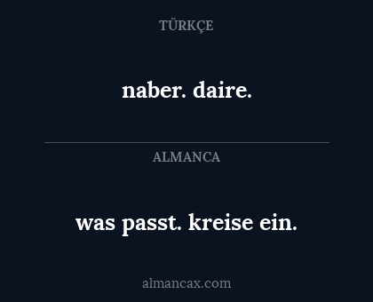 was passt. kreise ein. - naber. daire.