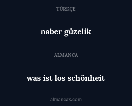 naber güzelik - was ist los schönheit