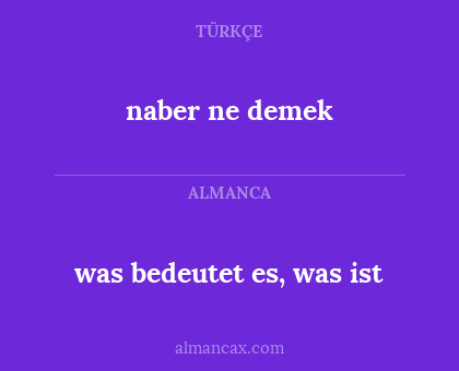 naber ne demek - was bedeutet es, was ist