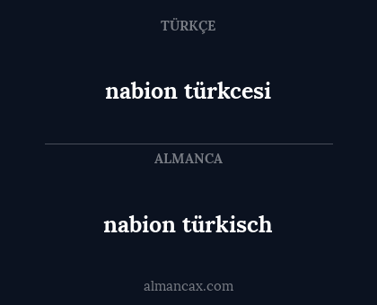 nabion türkcesi - nabion türkisch