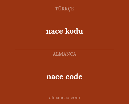 nace code - nace kodu