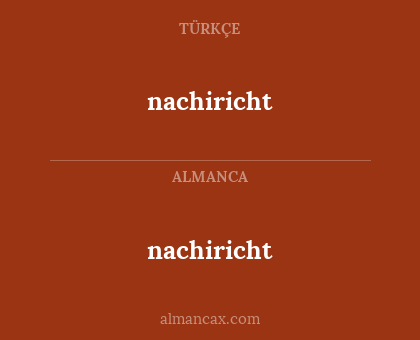 nachiricht - nachiricht