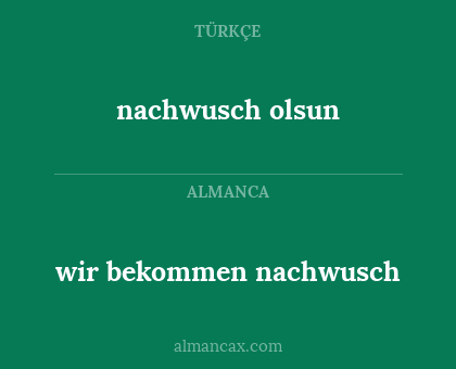 nachwusch olsun - wir bekommen nachwusch