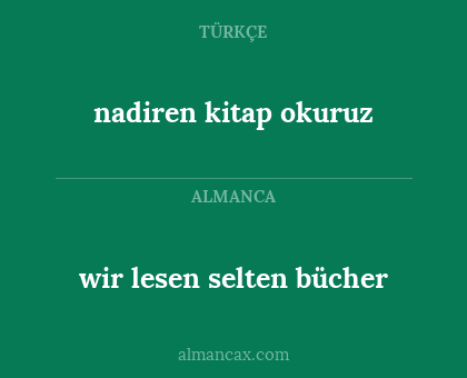 nadiren kitap okuruz - wir lesen selten bücher