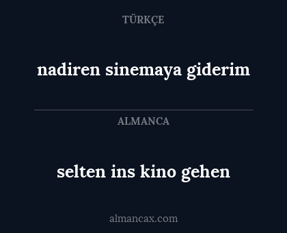 nadiren sinemaya giderim - selten ins kino gehen