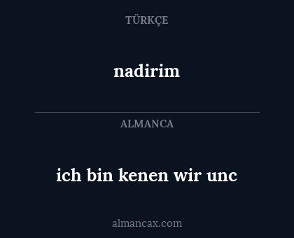 ich bin kenen wir  unc - nadirim