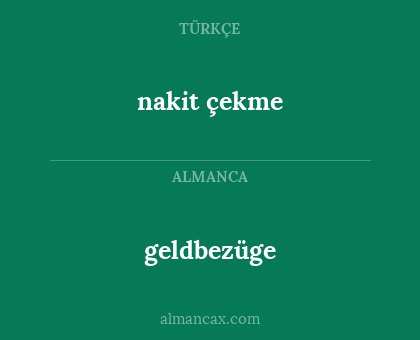 geldbezüge - nakit çekme