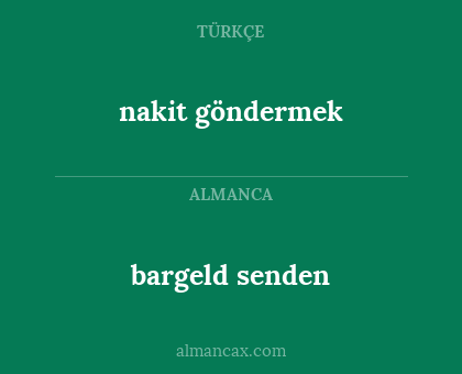 nakit göndermek - bargeld senden