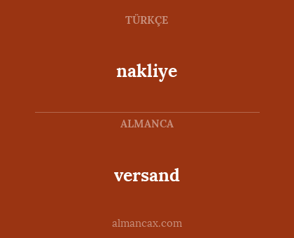 versand - nakliye