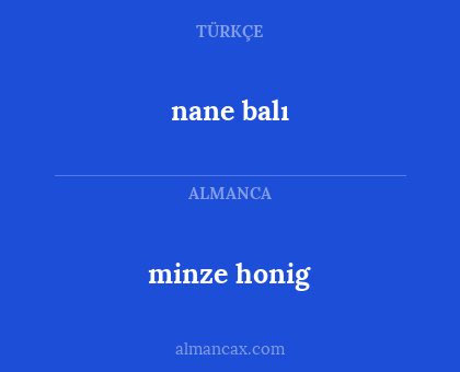 nane balı - minze honig