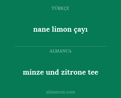 minze und zitrone tee - nane limon çayı