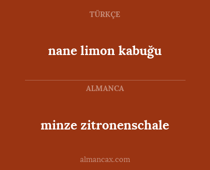 minze zitronenschale - nane limon kabuğu