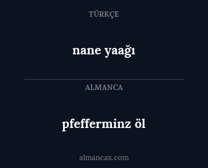 pfefferminz öl - nane yaağı