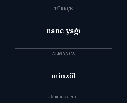 minzöl - nane yağı