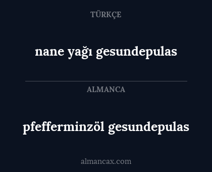 pfefferminzöl gesundepulas - nane yağı gesundepulas