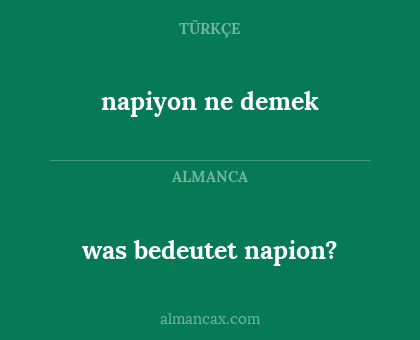 was bedeutet napion? - napiyon ne demek