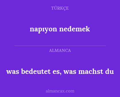 napıyon nedemek - was bedeutet es, was machst du