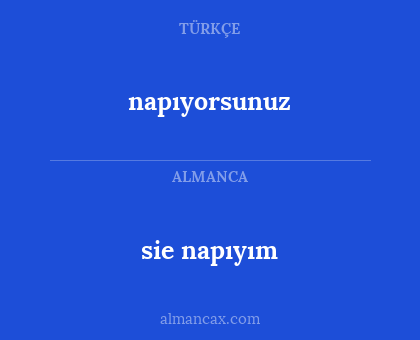 napıyorsunuz - sie napıyım