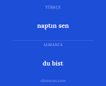 du bist - naptın sen