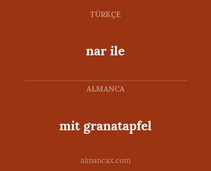 nar ile - mit granatapfel
