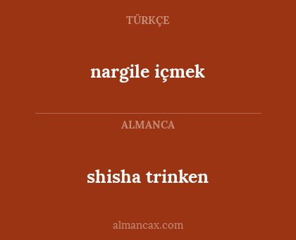 nargile içmek - shisha trinken