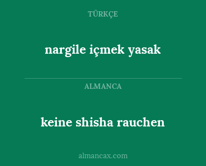 nargile içmek yasak - keine shisha rauchen