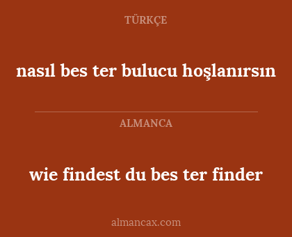 nasıl bes ter bulucu hoşlanırsın - wie findest du bes ter finder
